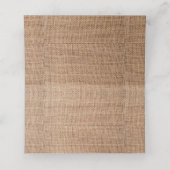 Rustikale Burlap-Sonnenblumen-Hochzeit geflochtene Platzkarte (Innenseite Aufgefaltet)