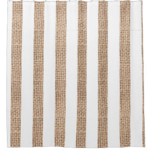 Rustikale Burlap Streifen Bauernhof Duschvorhang