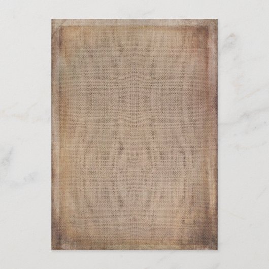 Rustikale Burlap String Lights Hochzeitsinformatio Begleitkarte (Rückseite)