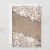 Rustikale Burlap String Lights Leder Baby Dusche Einladung (Rückseite)