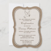 Rustikale Burlap-Taube Heilige Kommunion oder Best Einladung (Vorderseite)