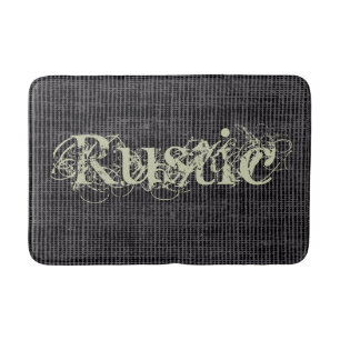 Rustikale Burlap Textur Personalisierter Typ Badematte