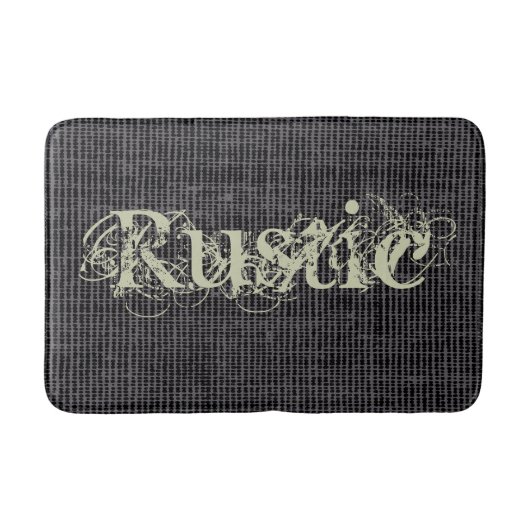 Rustikale Burlap Textur Personalisierter Typ Badematte (Vorderseite)