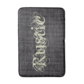 Rustikale Burlap Textur Personalisierter Typ Badematte (Vorderseite Vertikal)