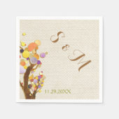 Rustikale Burlap Tree-Hochzeit Serviette (Vorderseite)