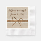 Rustikale Burlap Twine Country Wedding Serviette (Vorderseite)