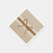 Rustikale Burlap Twine Country Wedding Serviette (Ecke)