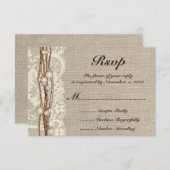 Rustikale Burlap Twine Pearls Hochzeit Einladung (Vorne/Hinten)