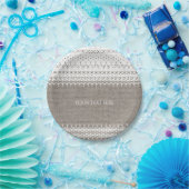 Rustikale Burlap- und elegante Lace Wedding Pappteller (Party)