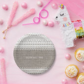 Rustikale Burlap- und elegante Lace Wedding Pappteller (Party)