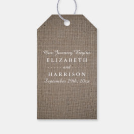 Rustikale Burlap Wedding Geschenkanhänger