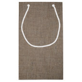 Rustikale Burlap Wedding Kleine Geschenktüte (Rückseite)