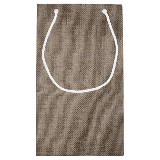 Rustikale Burlap Wedding Kleine Geschenktüte (Rückseite)