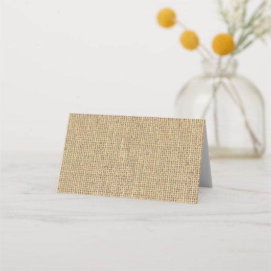 Rustikale Burlap Wedding Platzkarte (Rückseite)