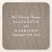 Rustikale Burlap Wedding Rechteckiger Pappuntersetzer (Vorderseite)