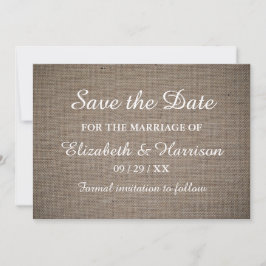 Rustikale Burlap Wedding Save The Date