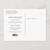 Rustikale Burlap Wedding Save the Date Foto Postca Ankündigungspostkarte (Rückseite)