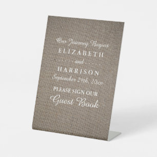 Rustikale Burlap Wedding Sockelschild