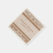 Rustikale Burlap- & White Lace Hochzeit Serviette (Ecke)