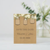 Rustikale Burlpenner-Rose-Maurerkrüge rett-Datums Ankündigungspostkarte (Stehend Vorderseite)