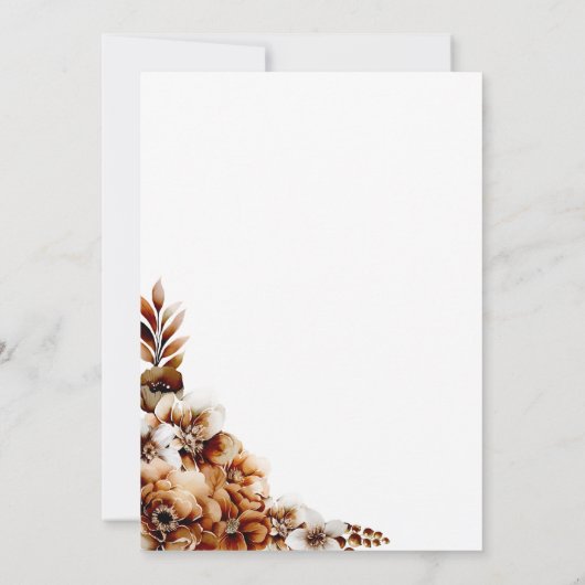 Rustikale Burnt Orange Blumenhochzeit retten Datum Einladung (Rückseite)