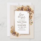 Rustikale Burnt Orange Blumenhochzeit retten Datum Save The Date (Vorderseite)