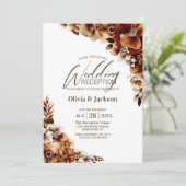 Rustikale Burnt Orange Blumenzellenempfehlung Einladung (Stehend Vorderseite)