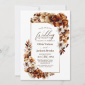 Rustikale Burnt Orange Blumenzellenempfehlung Einladung (Vorderseite)