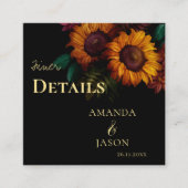 Rustikale Burnt Orange Blumenzwiebeldetails Begleitkarte (Vorderseite)