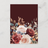 Rustikale Burnt Orange Boho Blumenzwiebeldetails Begleitkarte (Rückseite)