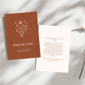 Rustikale Burnt Orange Boho Botanicals Hochzeit im Dankeskarte