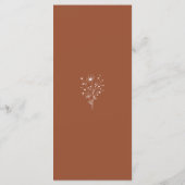 Rustikale Burnt Orange Boho Botanicals Hochzeit Menükarte (Rückseite)