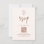 Rustikale Burnt Orange Elegant Boho QR Code Hochze RSVP Karte (Vorderseite)