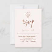 Rustikale Burnt Orange Elegante Boho Blumenhochzei RSVP Karte (Vorderseite)