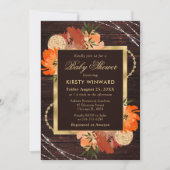 Rustikale Burnt Orange Fall Blume Babydusche Einladung (Vorderseite)