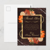 Rustikale Burnt Orange Fall Blume Geburtstag Postkarte (Vorne/Hinten)