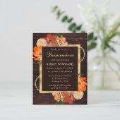 Rustikale Burnt Orange Fall Blume Quinceanera Postkarte (Stehend Vorderseite)
