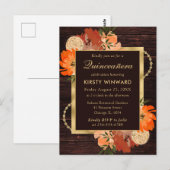 Rustikale Burnt Orange Fall Blume Quinceanera Postkarte (Vorne/Hinten)