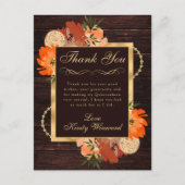 Rustikale Burnt Orange Fall Blume Quinceanera Postkarte (Vorderseite)