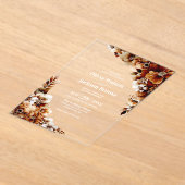 Rustikale Burnt Orange Floral Wedding Acryleinladungen (Ablage )