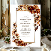Rustikale Burnt Orange Floral Wedding Einladung