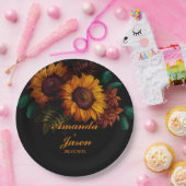 Rustikale Burnt Orange Floral Wedding Party Pappteller (Party)