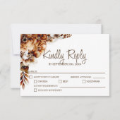 Rustikale Burnt Orange Floral Wedding RSVP Karte (Vorderseite)