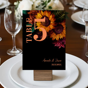 Rustikale Burnt Orange Floral Wedding Tischnummer