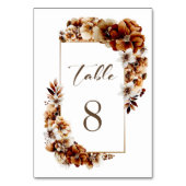 Rustikale Burnt Orange Floral Wedding Tischnummer (Rückseite)