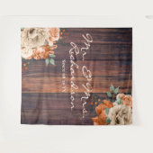 Rustikale Burnt Orange Florals Foto Hintergrund Ho Wandteppich (Vorderseite (Horizontal))