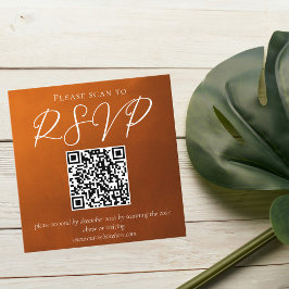 Rustikale Burnt Orange Herbst Hochzeit QR Code UAW Begleitkarte