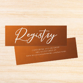 Rustikale Burnt Orange Herbsthochzeit Beilage Mini Visitenkarte