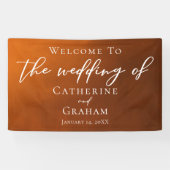 Rustikale Burnt Orange Herbsthochzeit Willkommen Banner (Horizontal)