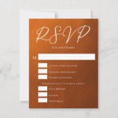 Rustikale Burnt Orange Meal Choice Herbsthochzeit RSVP Karte (Vorderseite)